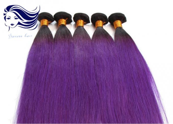 Цвет Ombre Weave прямых волос 20 дюймов пурпуровый бразильский для брюнет