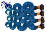 Цвета Ombre волос объемной волны девственницы волосы 1B/синь бразильского милого короткие