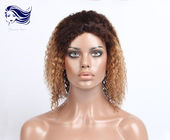 Курчавые парики шнурка фронта человеческих волос замыкают накоротко цвет Ombre париков человеческих волос