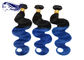 Пачки Weave волос Peruvian волос 100 цвета Ombre объемной волны голубые поставщик