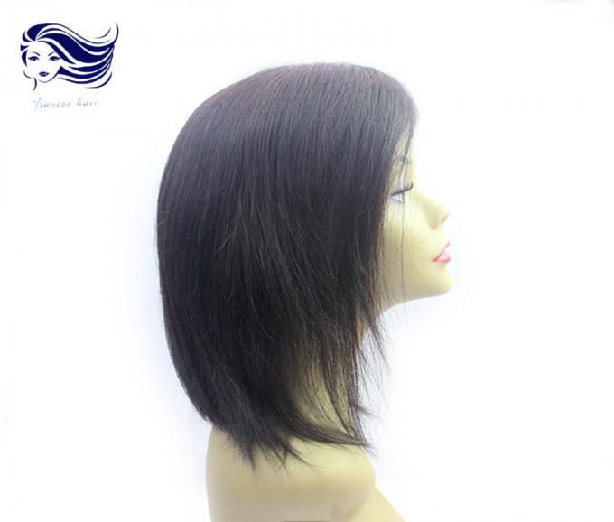 Черноты париков шнурка человеческих волос парики короткой передней прямые с челками