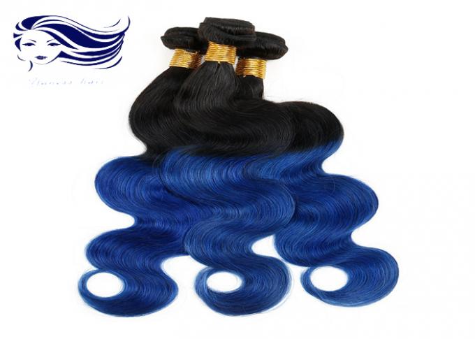 Пачки Weave волос Peruvian волос 100 цвета Ombre объемной волны голубые