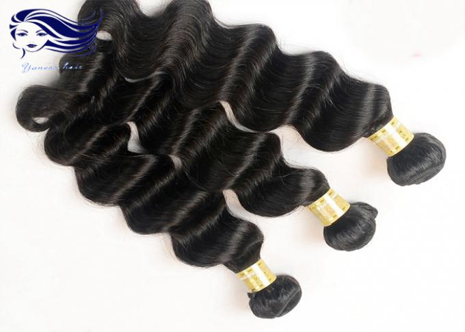 Отсутствие линяя Weave волнистых волос черного тела выдвижений волос девственницы бразильского